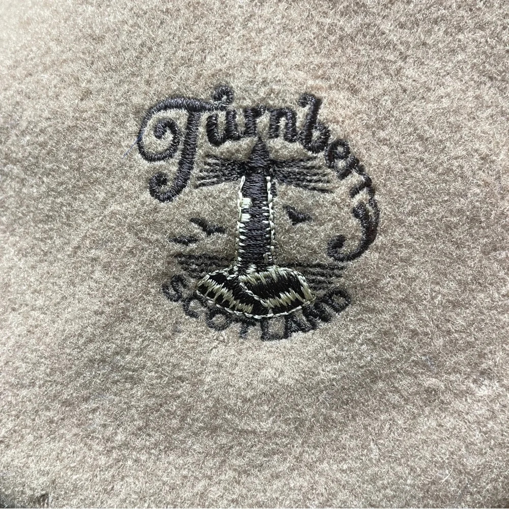 Vintage Royal Troon Golf Club Flat Cap Beret Camel Tan with Perfect Logo Kangol - Picture 8 of 9